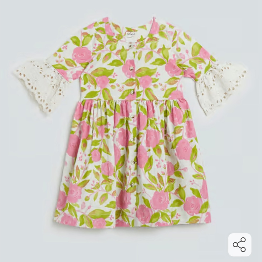 Floral Dress with Pink and Green Pattern